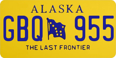 AK license plate GBQ955