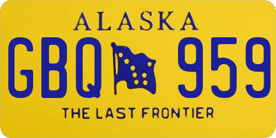 AK license plate GBQ959