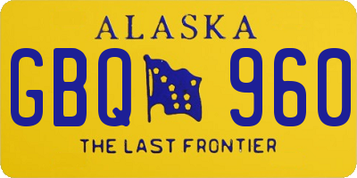 AK license plate GBQ960