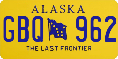 AK license plate GBQ962