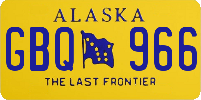AK license plate GBQ966
