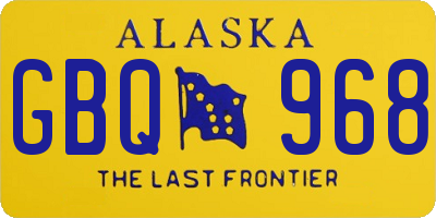 AK license plate GBQ968