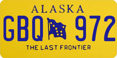 AK license plate GBQ972