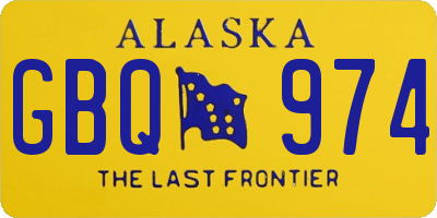 AK license plate GBQ974