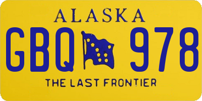 AK license plate GBQ978