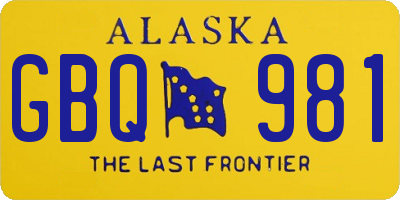 AK license plate GBQ981