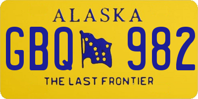 AK license plate GBQ982