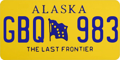 AK license plate GBQ983