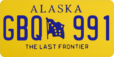 AK license plate GBQ991