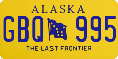 AK license plate GBQ995