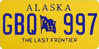 AK license plate GBQ997