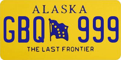 AK license plate GBQ999