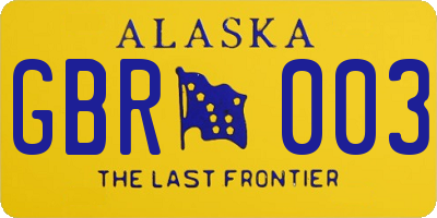 AK license plate GBR003