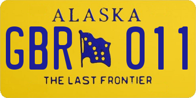 AK license plate GBR011