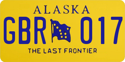 AK license plate GBR017