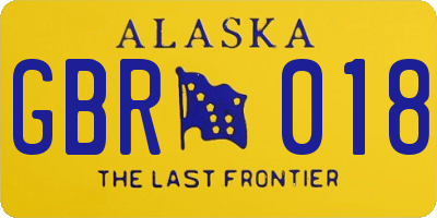 AK license plate GBR018