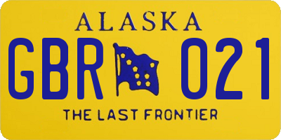 AK license plate GBR021