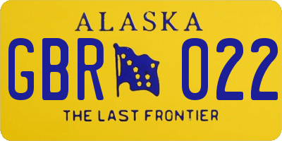 AK license plate GBR022