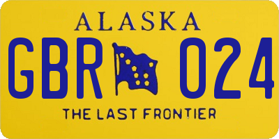 AK license plate GBR024