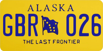 AK license plate GBR026