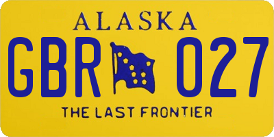 AK license plate GBR027