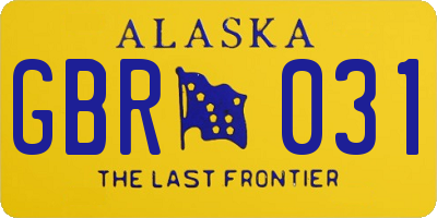 AK license plate GBR031