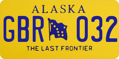 AK license plate GBR032