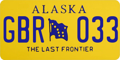 AK license plate GBR033