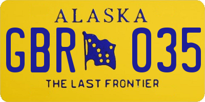 AK license plate GBR035