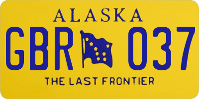 AK license plate GBR037