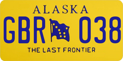 AK license plate GBR038