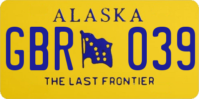 AK license plate GBR039