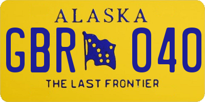 AK license plate GBR040