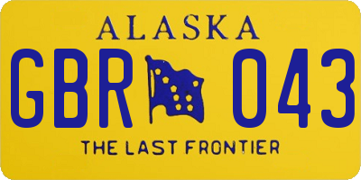 AK license plate GBR043