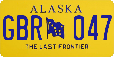AK license plate GBR047