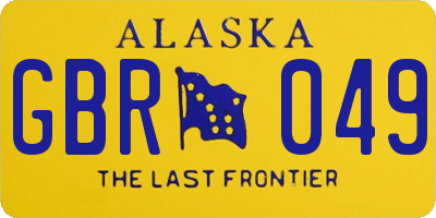 AK license plate GBR049