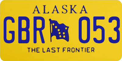 AK license plate GBR053