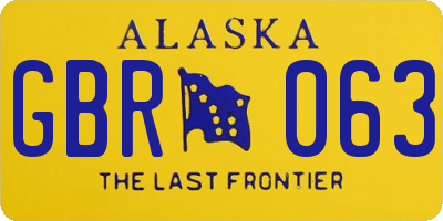 AK license plate GBR063