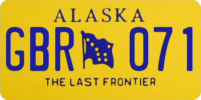 AK license plate GBR071