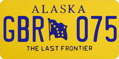 AK license plate GBR075