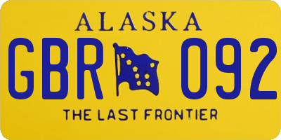 AK license plate GBR092