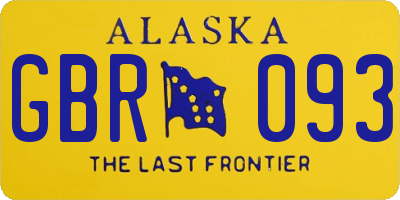 AK license plate GBR093