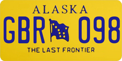 AK license plate GBR098