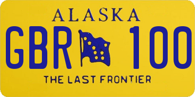 AK license plate GBR100
