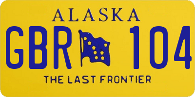 AK license plate GBR104