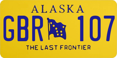 AK license plate GBR107