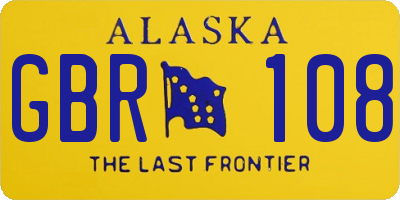 AK license plate GBR108