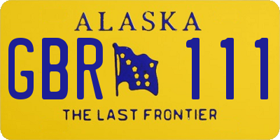 AK license plate GBR111