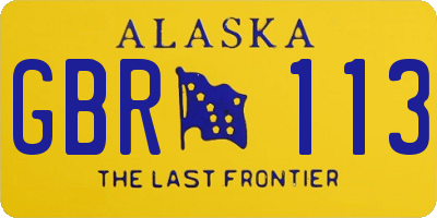 AK license plate GBR113