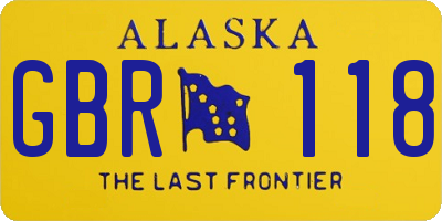 AK license plate GBR118